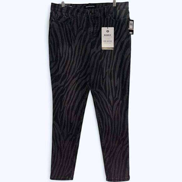 Bandolino Mandie Skinny Jeans Size 12 Zebrawood NEW NWT animal print perfect fit - Picture 1 of 5